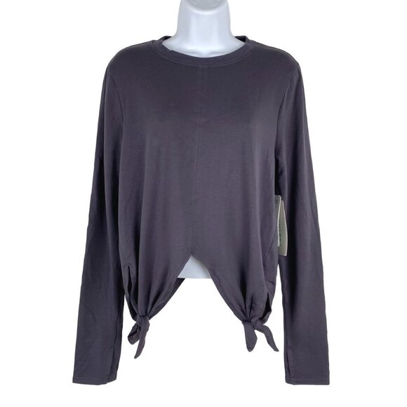Athleta Nirvana Side Tie Samsara Sweatshirt Top Gray NWT Women's Medium‎ - Picture 1 of 9